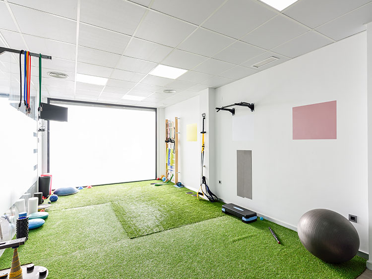 Shock-Absorbing Surface with Artificial Grass for Your Home Gym